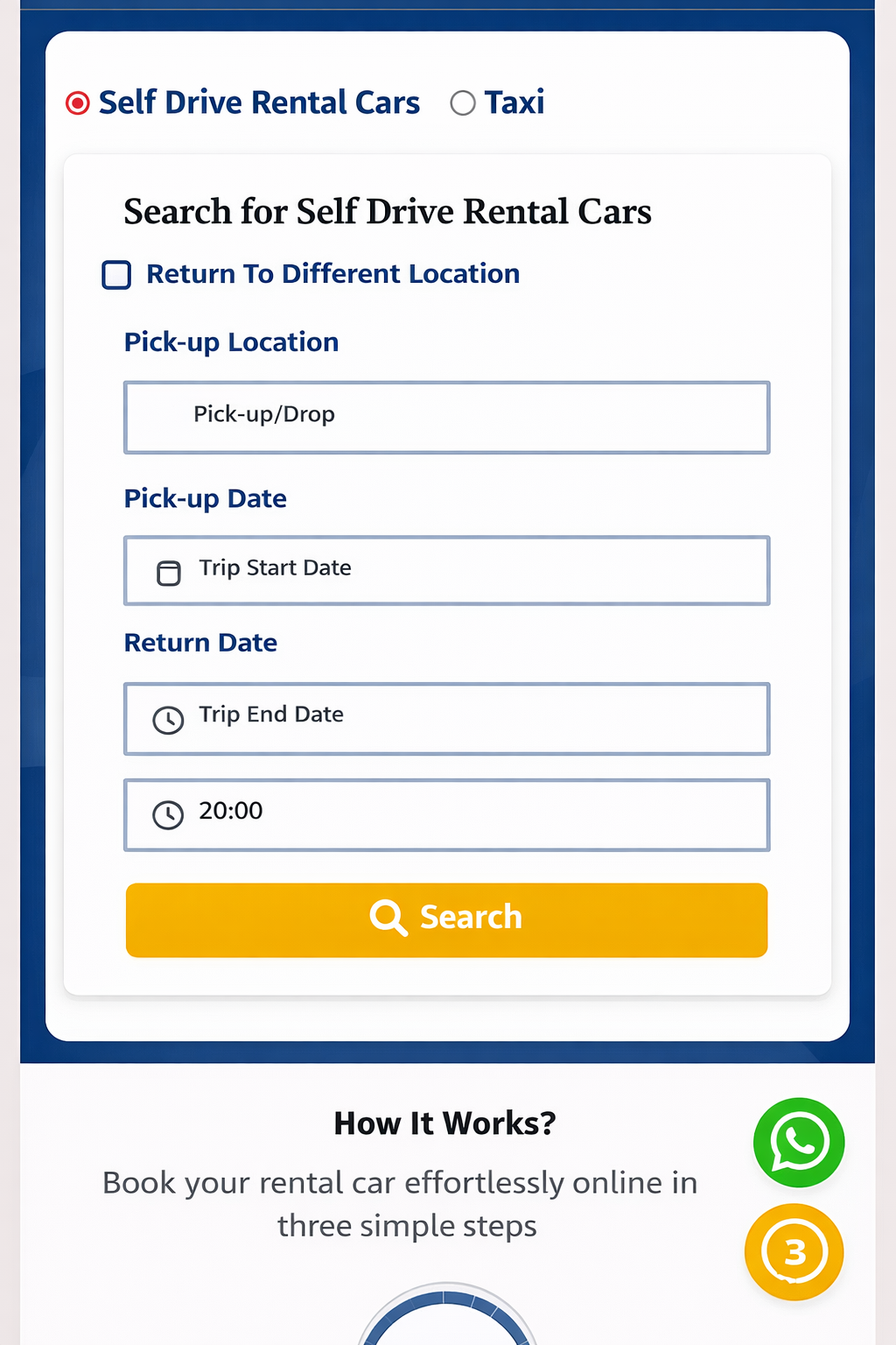 Car4Hires App Screenshot